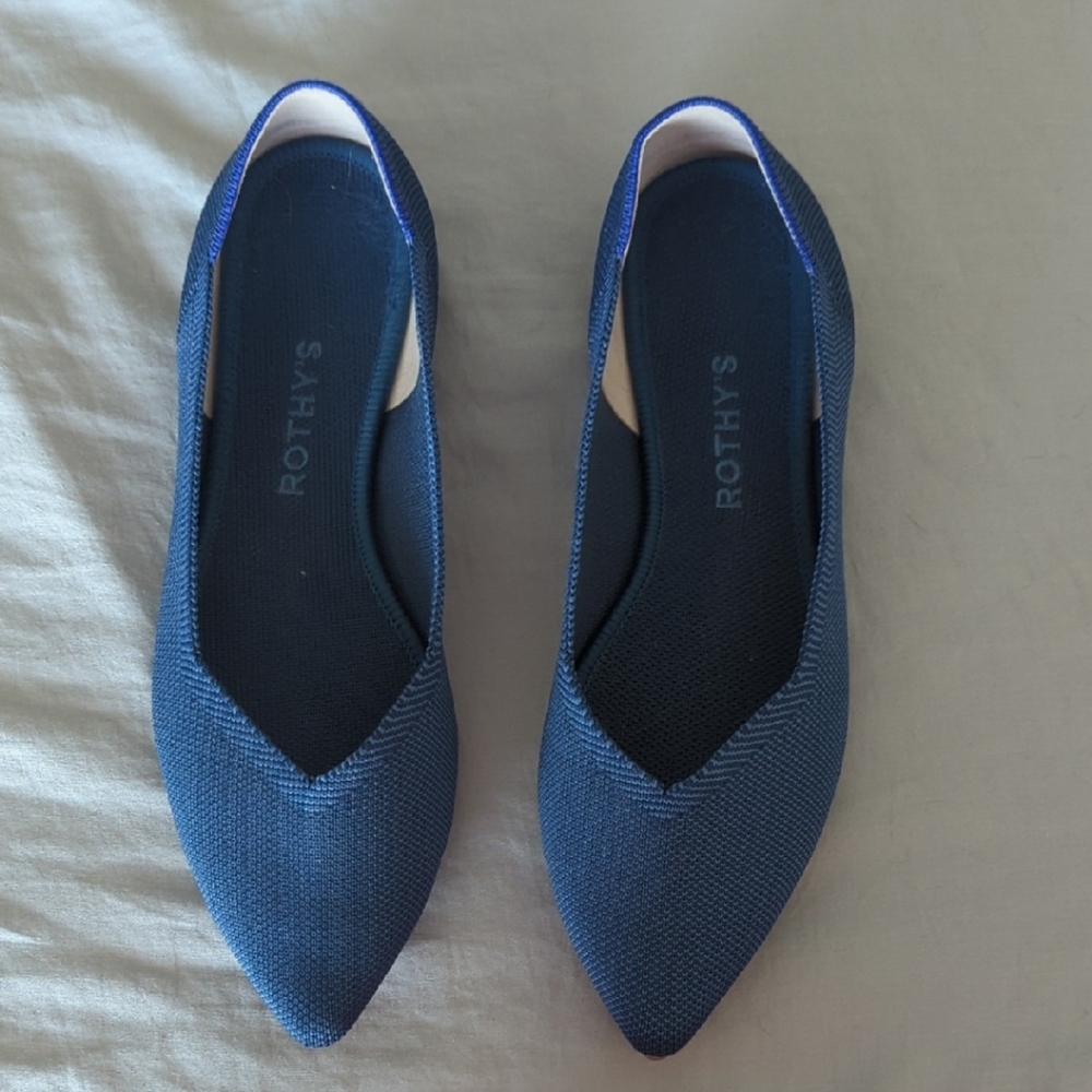 Rothy's Navy Blue Pointed Flats